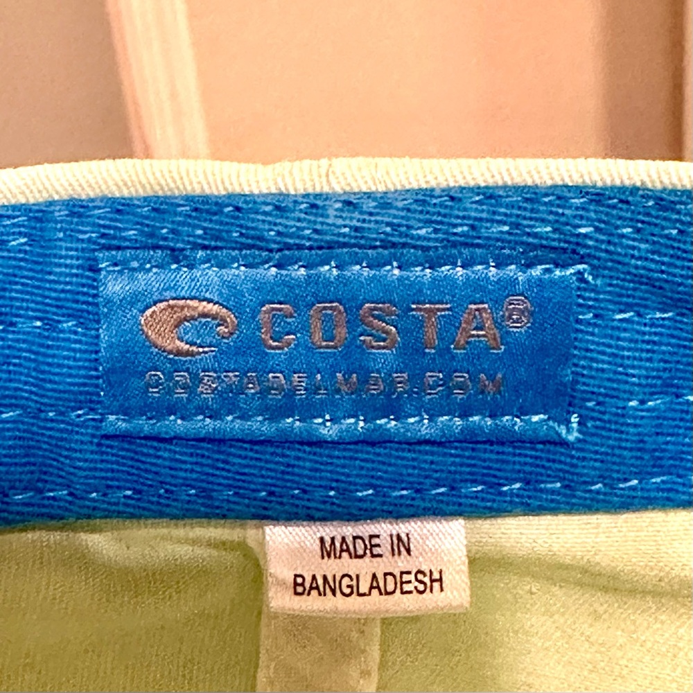 Costa Del Mar Velcro Closure Baseball Cap Embroidered Blue C Letter Logo Green - Picture 6 of 10